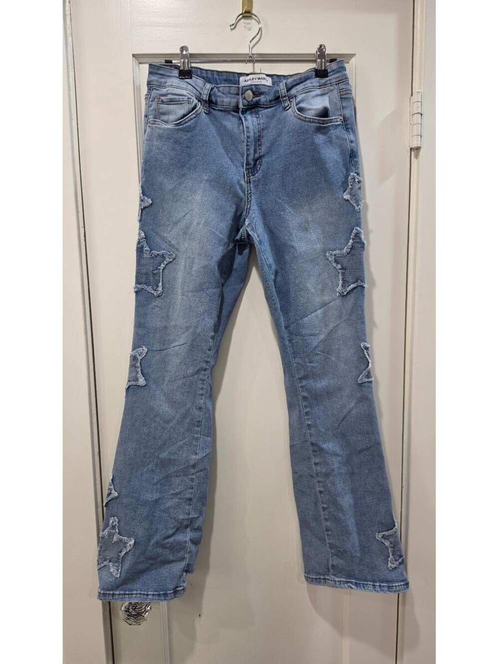 Ashley Mason Premium Light Blue Star Patch Jeans Size 7/28